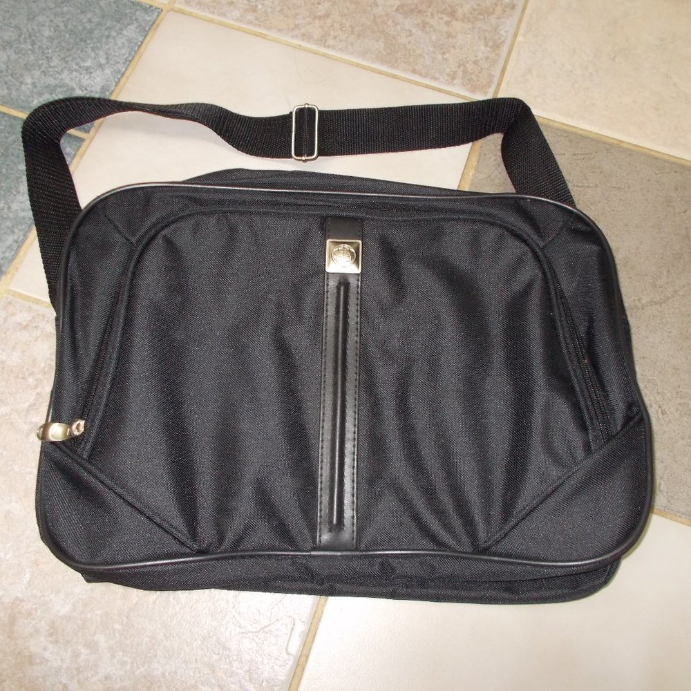 EUC black electronics bag approximately 15.5"x12" x4.5"